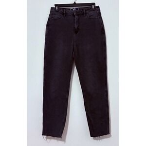 Hollister Women's Washed Black Denim Stretch Ultra High-Rise Mom Jean Size 7R